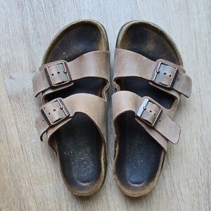 Birkenstock Arizona Ouled Leather Sandals In Tobacco Brown Sz 6.5